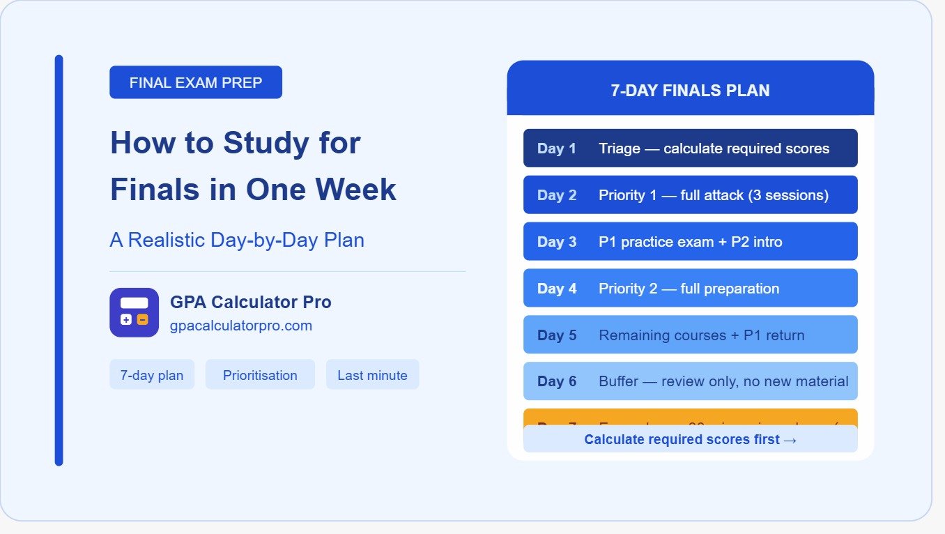 7-Day Finals Study Plan Template Banner